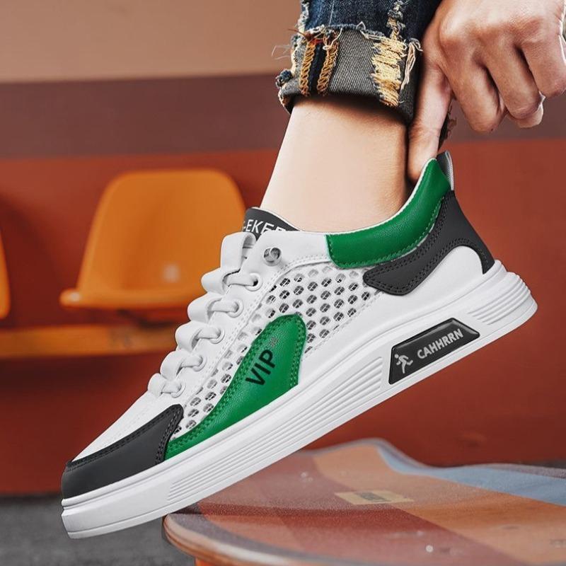 Men Non Slip Mesh Skate Shoes, Breathable Upper Casual Athletic Board Sneakers