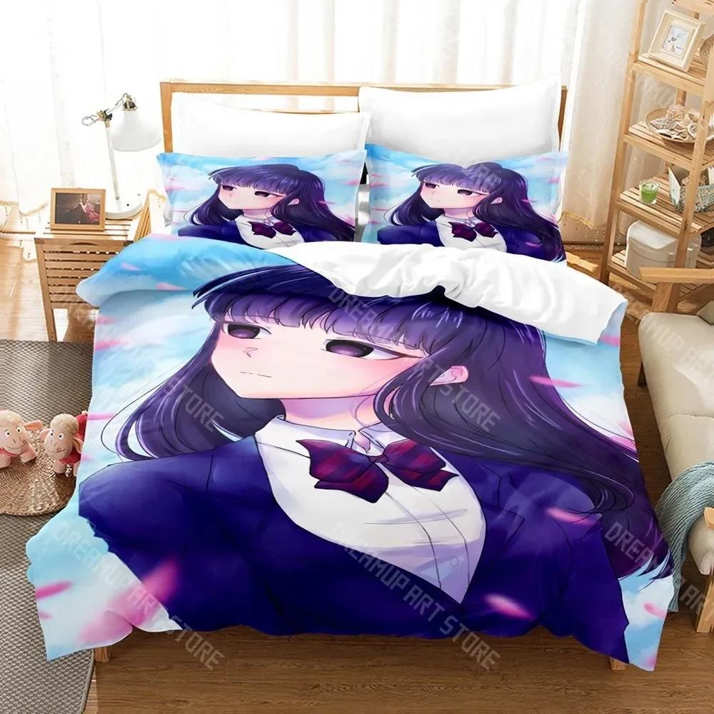 3D Print Komi Cant Communicate Bedding Set Single Twin Full Queen King Size Bed Set Aldult Kid Bedroom Anime Bed Sheet Set