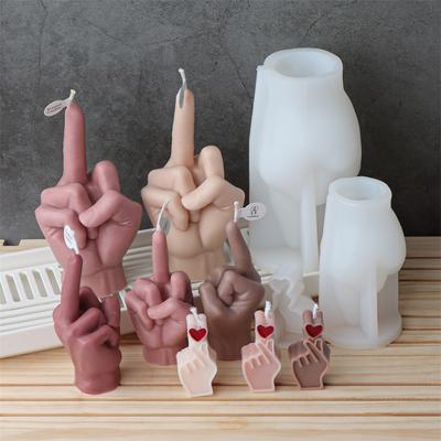 Middle Finger Gesture Finger Candle Silicone Mold DIY Aromatherapy Plaster Art Soap Resin Crafts Making Tools Home Decoration