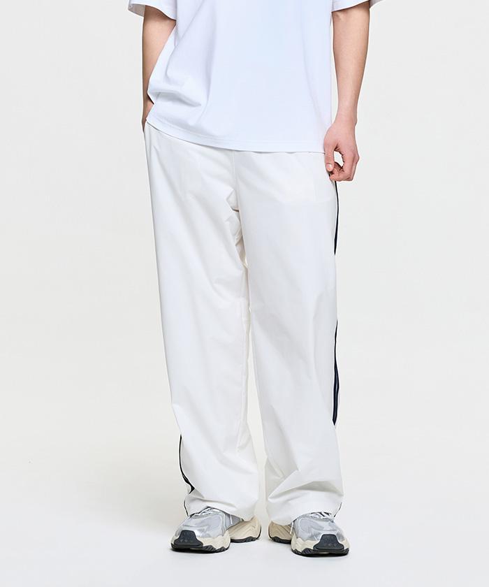 Emelbi Street Sporty Taped Wide Pants Ny (Ivory)