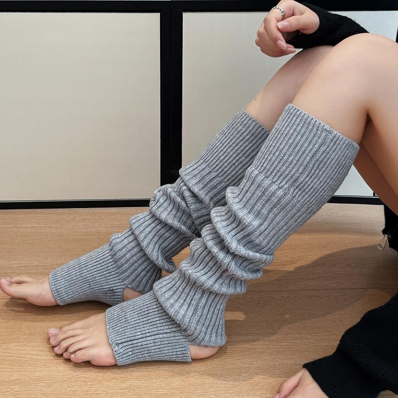 Long Socks For Women Stirrupped Leg Warmers Autumn Winter Over Knee Boot Cuffs Girl Knitted Over-the-calf Leggings Socks