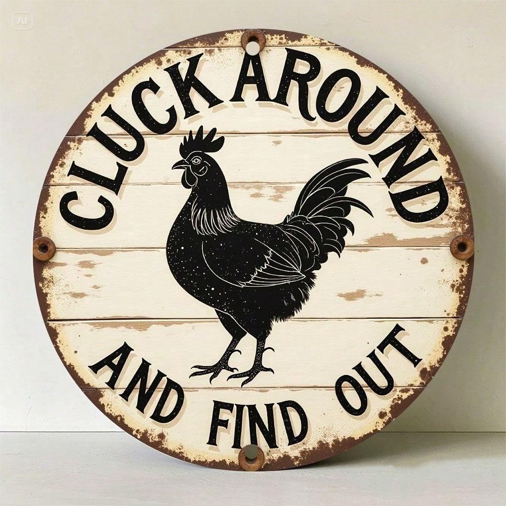 Vintage Rooster Metal Sign Rustic Farmhouse Wall Decor Retro Country Garden Plaque Indoor Outdoor Home Art