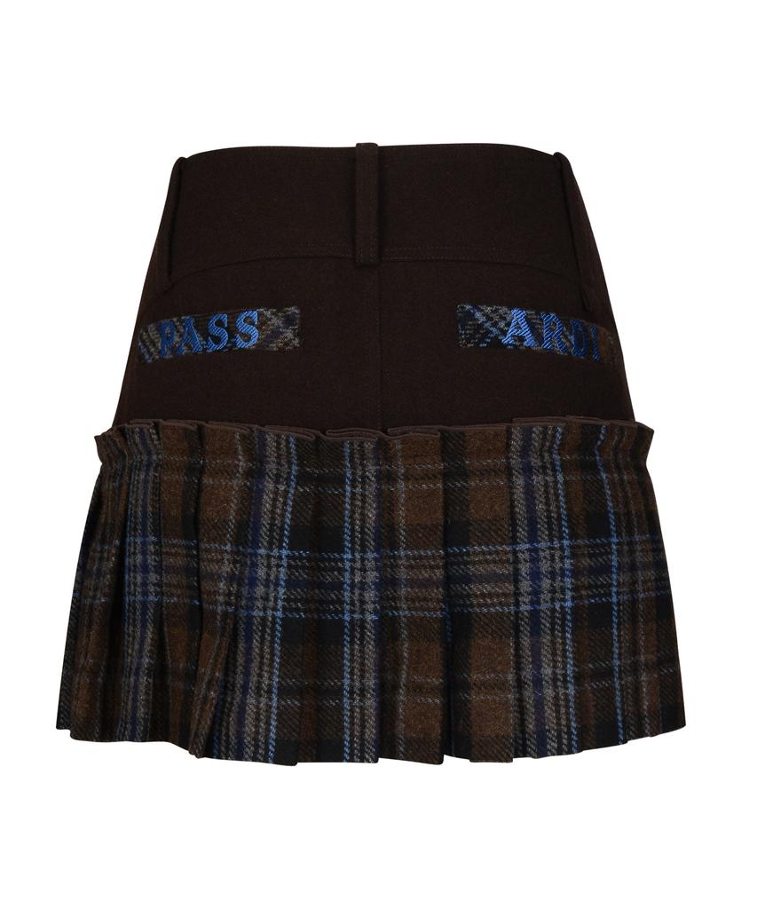 Pasadigolpeu Obi-Modified Check Pleated Skirt