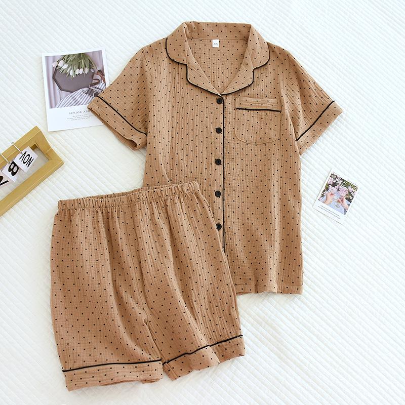 Women's Pure Cotton Summer Pajama Set - Sweet, Breathable, Short Sleeve & Shorts