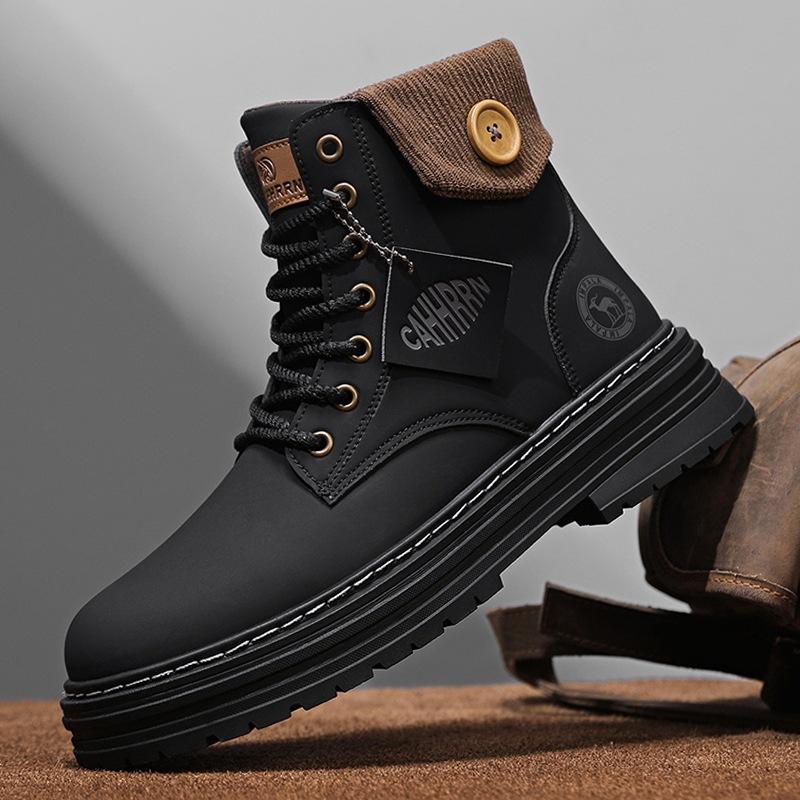 2024 new high-top men's boots British style Martin boots men's casual trendy boots men's tooling locomotive boots autumn and winter