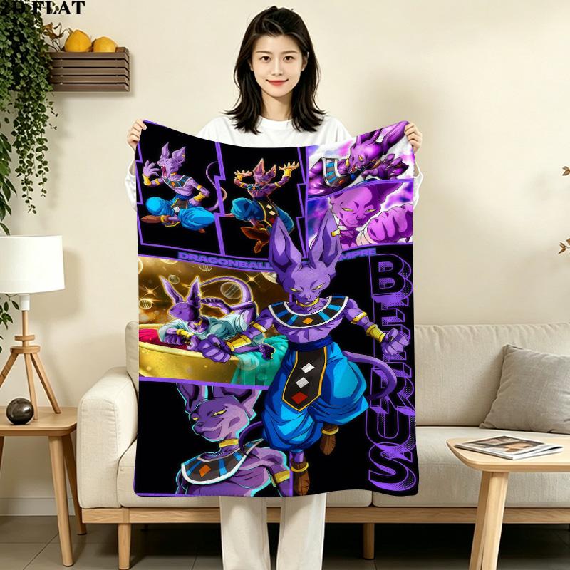 1PC Dragon Ball Patterned Flannel Blanket Suitable For All Seasons For Home Decor Warmth And Comfort Gifts Holiday Present