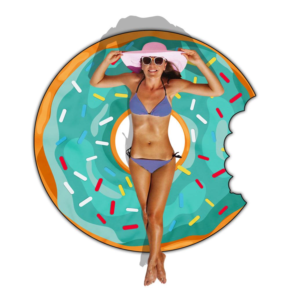 Irregular Donut Towel Material Outdoor Leisure Summer Beach Towel Cushion Dessert Style Fun Towel Bath Towel Bathrobe Towel