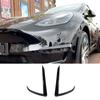 Front Bumper Cover Wind Knife for Tesla Model Y 2017-2024 ABS Glossy Black Fog Lamp Trim Carbon Look Blade Trim Light Eyebrow