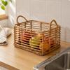 Desktop Fruit Basket Waterproof Woven Storage Basket Organizer Natural Look for Kitchen