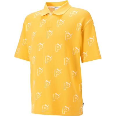 Polo à Manches Courtes Décontracté avec Logo All Over Unisexe Polos Moutarde 539664-40
