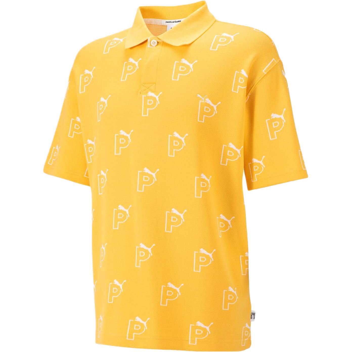 

Puma Повседневная рубашка поло с коротким рукавом и логотипом, унисекс, рубашки поло, горчица 539664-40 L