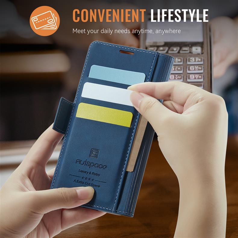 Applicable iPhone17Phone Case Samsung S25FE Anti-spoofing protective cover A56Flip cover card slot leather case