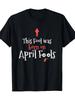 Men & Women' April Fools Unisex T-Shirt - Retro Round Neck Short Sleeve with Red Up Arrow & April Fools Graphic Print, Soft Machine Washable Suitable 