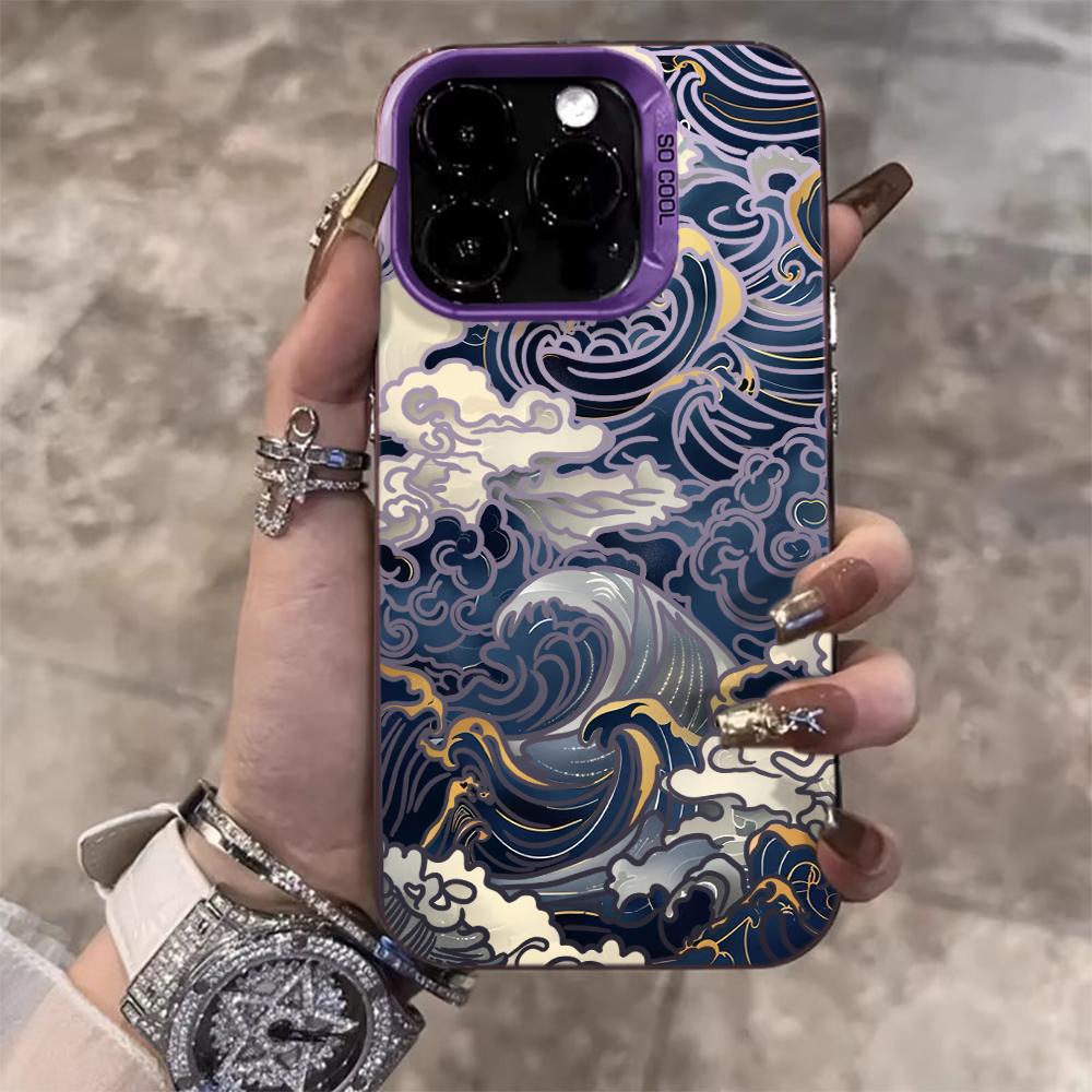 Art Waves Cool Fashion Phone Case For iPhone 17 Pro Max 17e 16e 15 17 Air 14 13 12 11 Pro Max 8 Plus X IMD Shockproof Cover