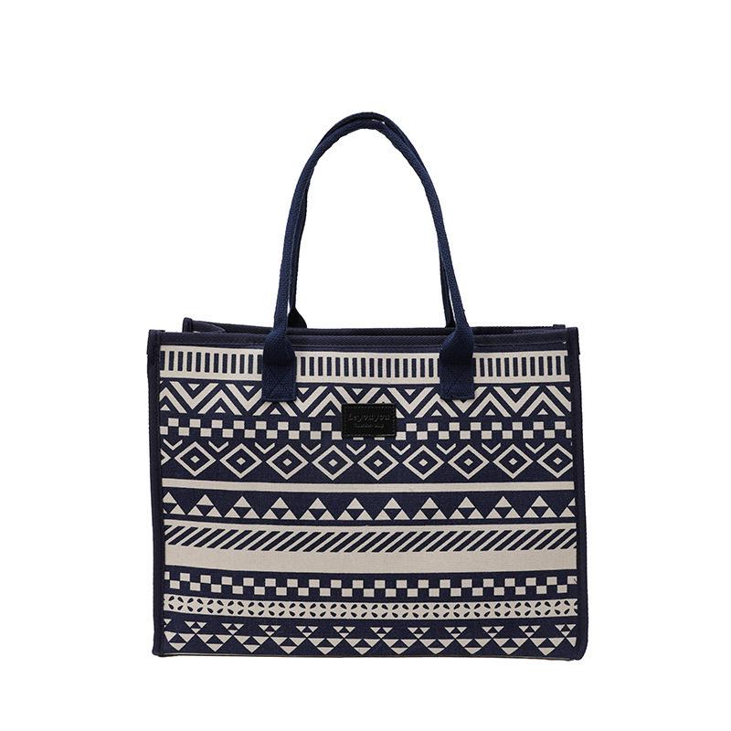 Canvas-Tasche im Ethno-Stil: Handtasche mit großem Fassungsvermögen für Damen