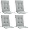 Low Back Seat Cushions 4 Pcs Light Gray Melange 100 X 50 X 4 Cm Fabric