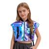 Chaleco de Jazz para Escenario para Niñas: Chaqueta Metálica con Aberturas Laterales, Bolsillos con Cremallera y Hebilla, Top de Rendimiento sin Mangas