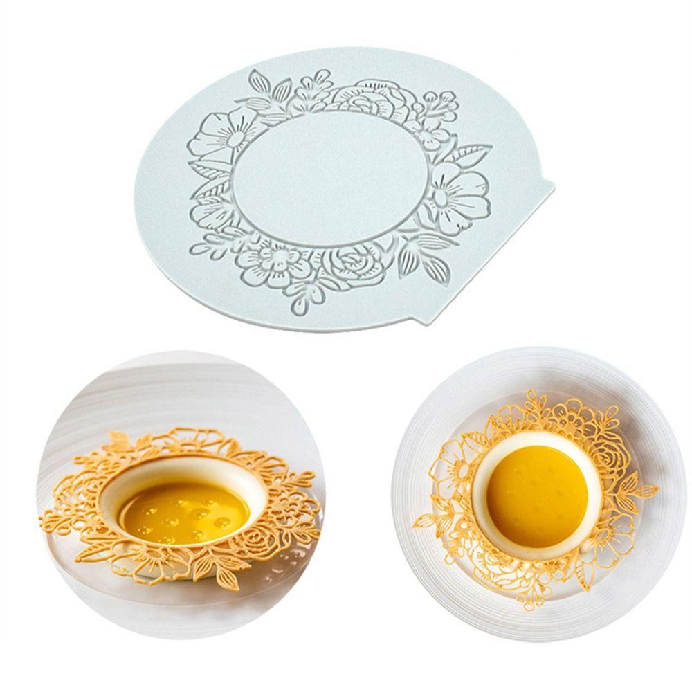 

Декоративный шоколадный трафарет для украшения торта, цветочный венок, кружевной молд для торта, силиконовая форма, кружевная подложка 01