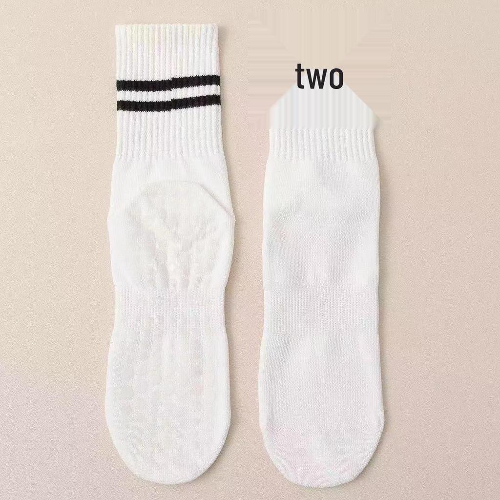 Women's Non-Slip Yoga & Pilates Mid-Calf Socks with Stripes
