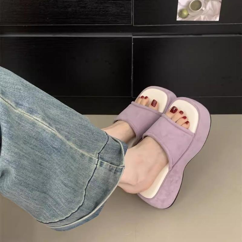 Damenschuhe Damen Hausschuhe Outdoor Pantoletten Plateau 2025 Sommer Skandalschuhe Damen Hausschuhe Plateau Pantoletten