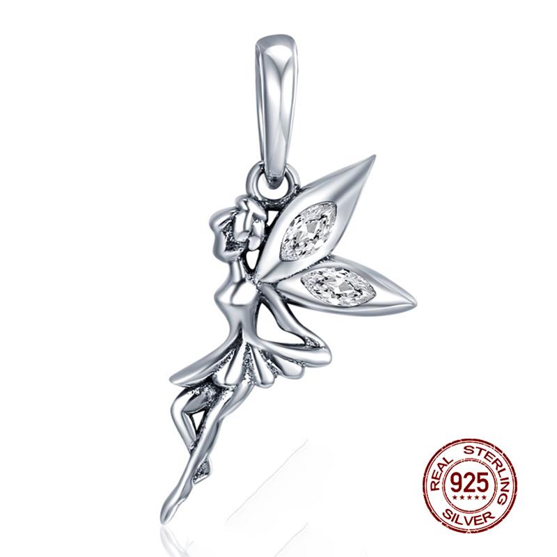 WOSTU Real 925 Silver Heart Beads Flower Retro Pattern Charms Pendant Fit Original DIY Bracelet Necklace Silver Jewelry