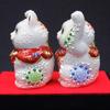 Waza no Kura Maneki-neko Figurines, Kutani Ware, Pair, White, Ceramic, Business Prosperity Item, Feng Shui Goods