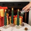 Christmas Tree Shaped Candles with Gold Powder Decorative Table Ornaments for Home Party New Year Xmas Festival Holiday Decoration