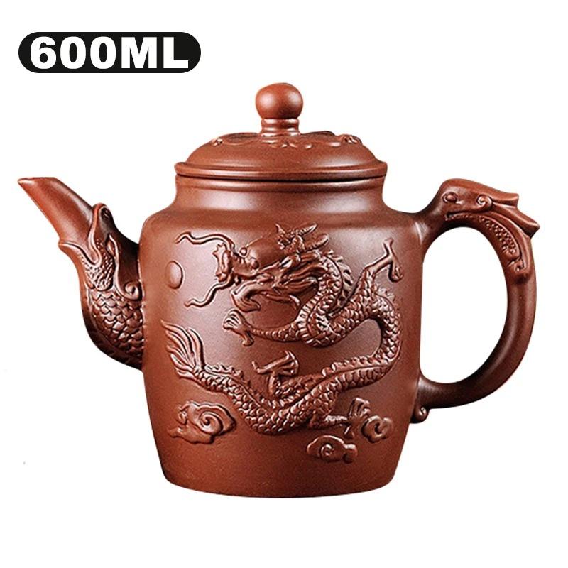 Purple Clay Teapots Chinese Tea Set Master Hand Carved Teapot with Tea Infuser Green Tea Filter Kettle Tea Accessories
