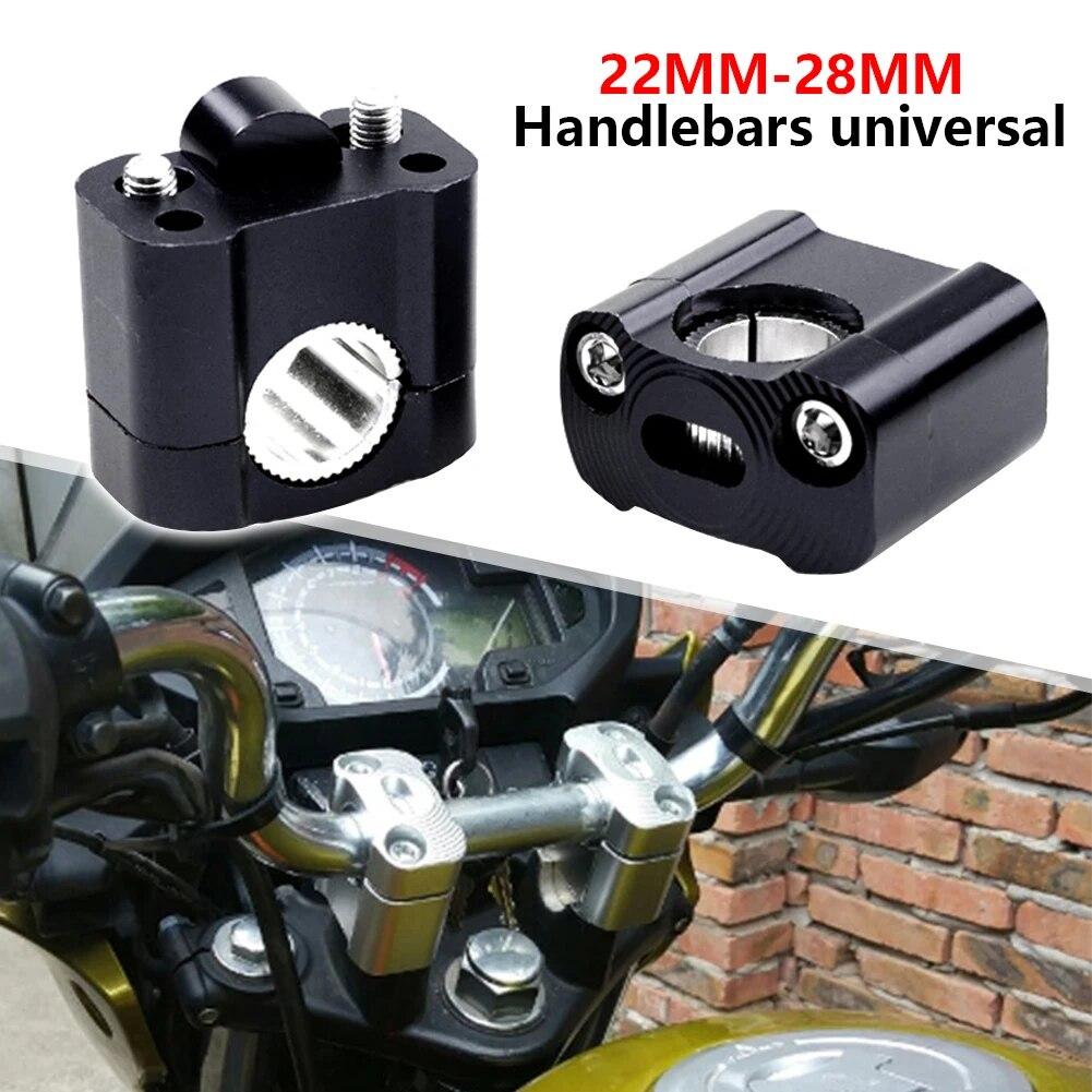 CNC Motorcycle Universal HandleBar Handle Fat Bar Risers Mount Clamp Adaptor 22mm 28mm For Pit Dirt Bike Racing Accessories ATV