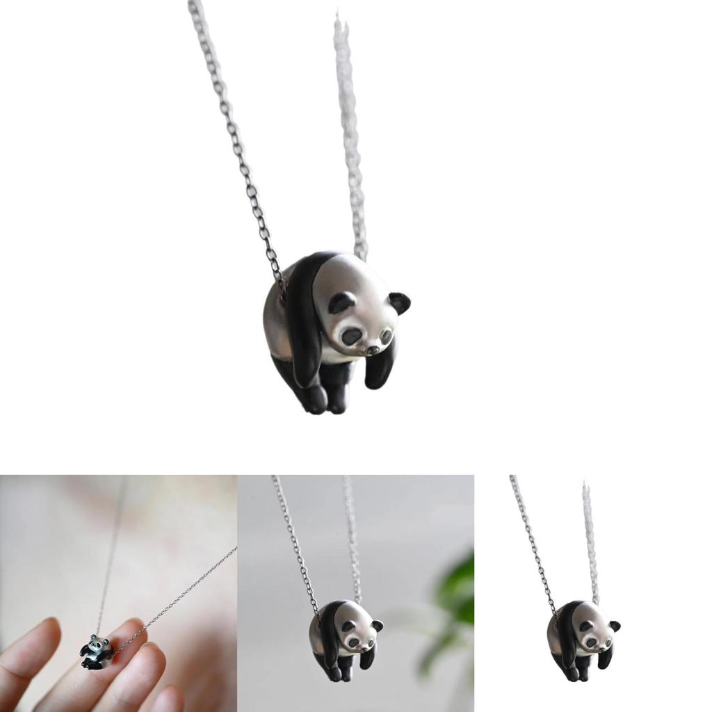 Cute Panda Animal Jewelry Necklace With Copper Material For Chic Style