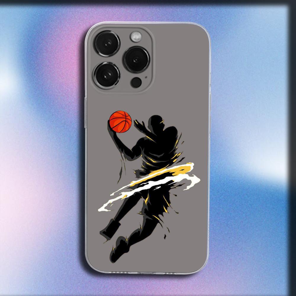 Sport Basketball 23 Phone Case For iPhone 16,15,14,13,12,11 Plus,Pro,Max,XR,XS,X,Plus,SE,Mini Transparent Soft Cover