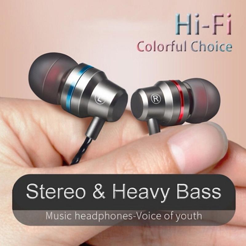Wired Earbuds Noise Cancelling Stereo Earphones Heavy Bass Sound Sport Headset