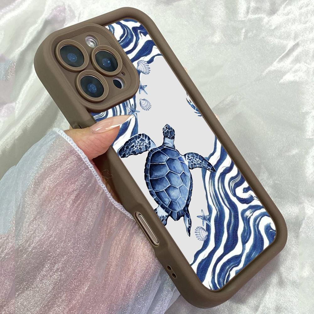 

JT382 Сад Морської Черепахи для iPhone 17 16 15 14 13 Pro Max Samsung S26 S25 Ultra A17 A07 A56 A16 Xiaomi 15T Redmi 15c 14C Note 14 13 12 М який Чохол Redmi 15C 4G/5G(171.6) коричневий