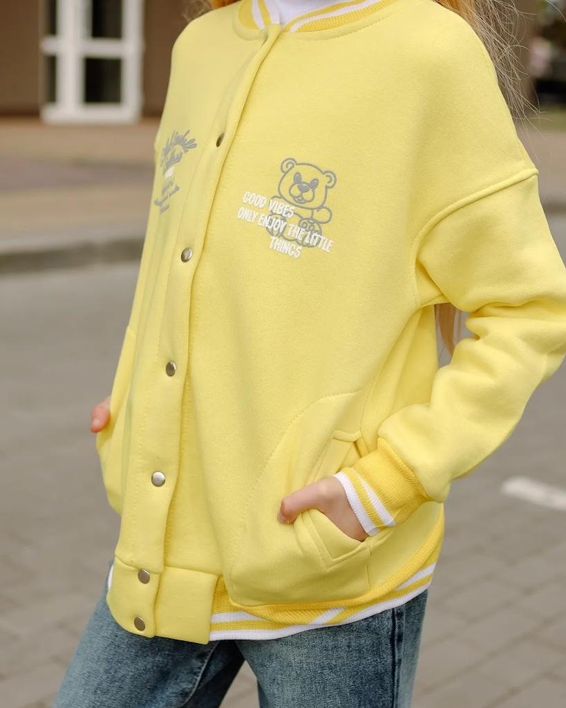 Bomber Jacket – Girls' Warm Snap-Up Jacket with Printed Text, Winter, 6404-025-33-5 HC