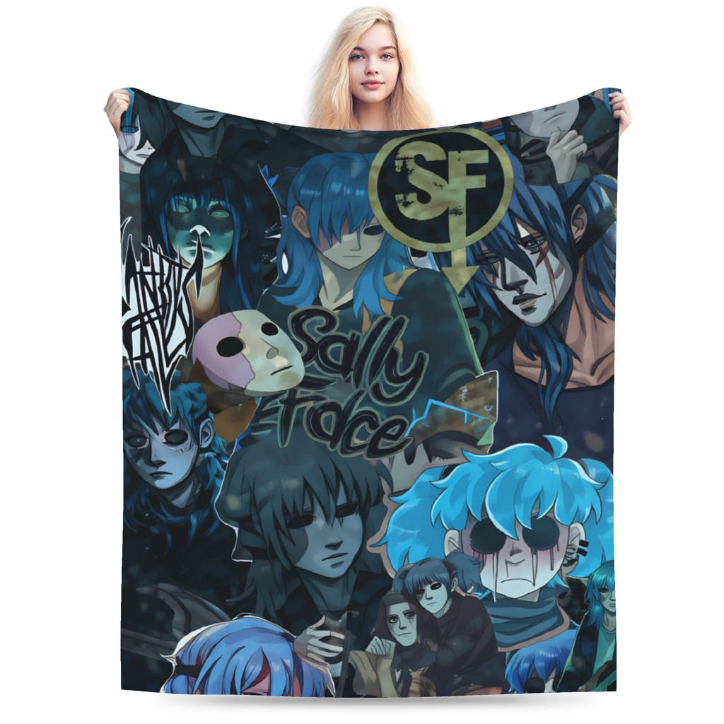 Sally Face Game Anime SF Flannel Blanket Winter Warm Soft Bedding Throws for Boy Girl Couch Bed Pattern Bedspread Sofa Bed Cover