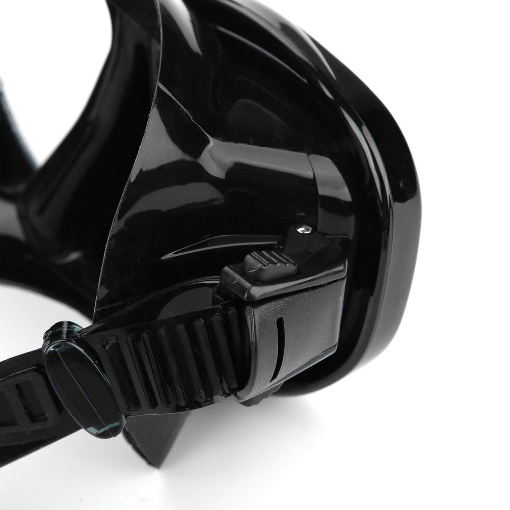 Diving Goggles for and Scuba Unisex Tempered Glass Black Anti-Fog Snorkeling, Swimming, Diving, Adults, Lenses,