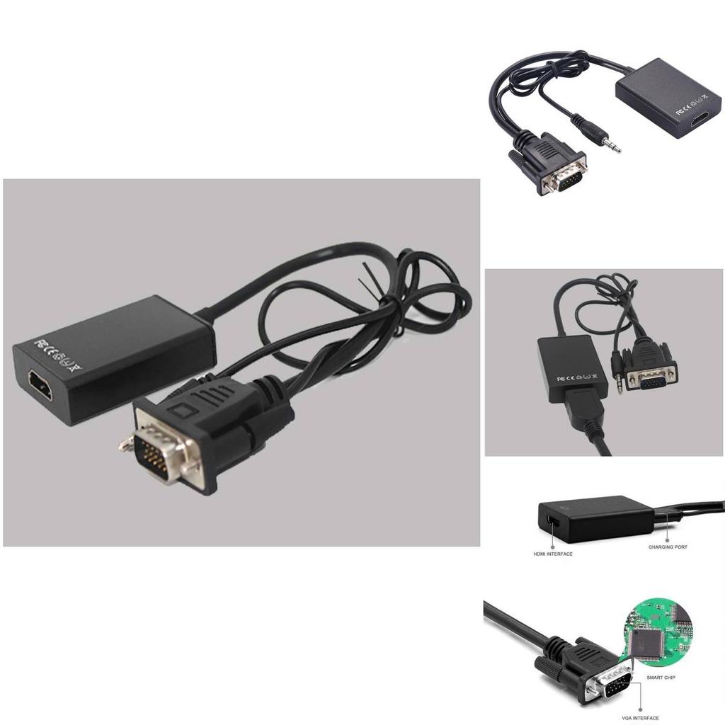 Vga To Hdmi Converter Cable Copper Core For Hdtv Monitor Pc Gaming Home Theater Setup