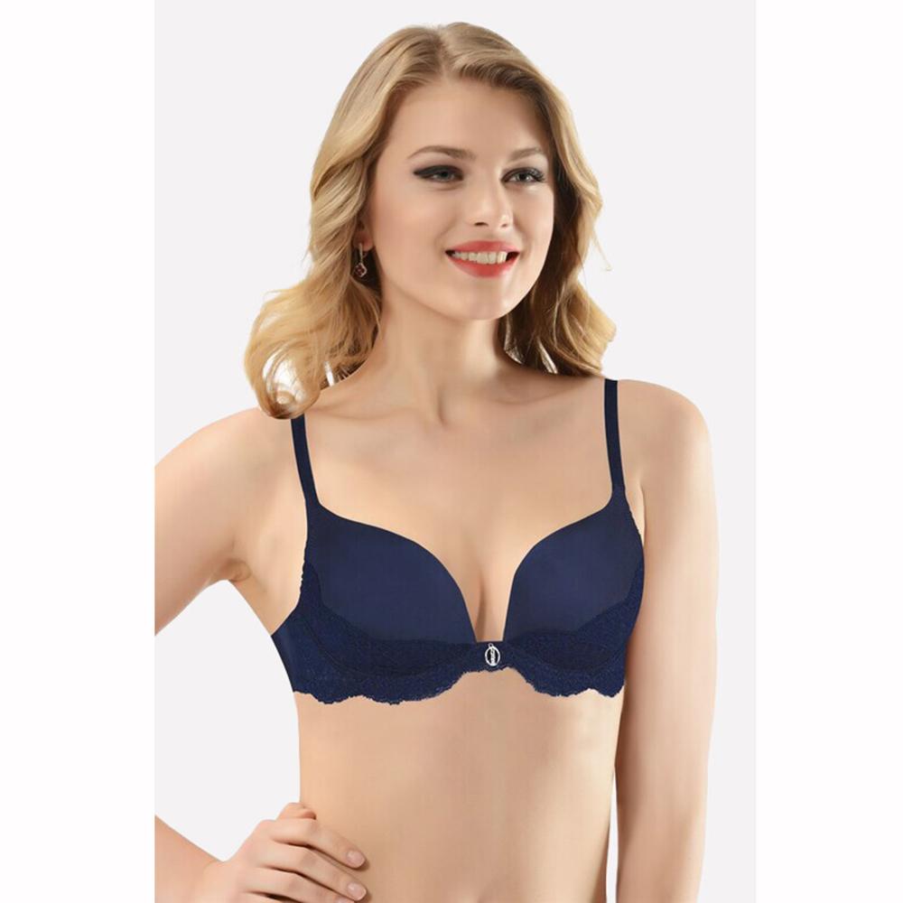 

Женский поддерживающий бюстгальтер NBB Темно-синий кружевной бюстгальтер