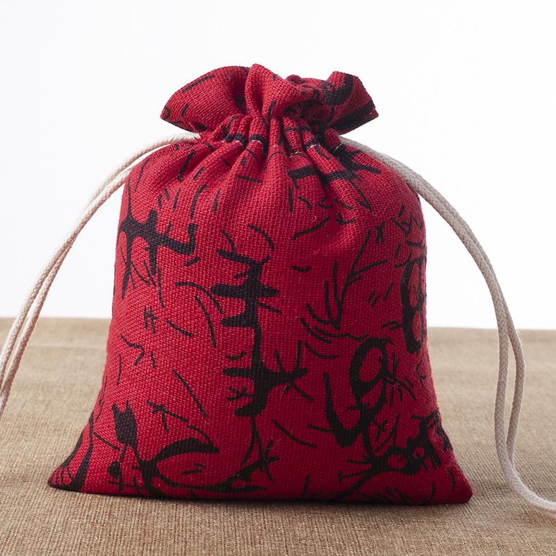 Burlap Jewelry Drawstring Sachets - Handmade Small Wenwan Bags
