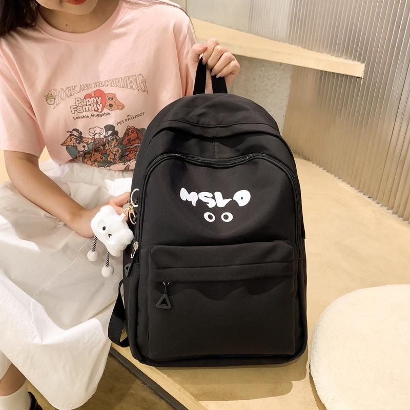 Letter Print Women's School Bag Large Capacity Backpack Student Travel Backpack