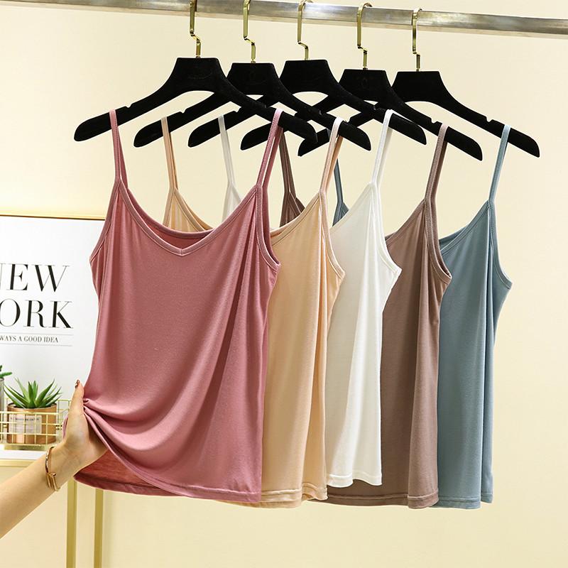 New outer wear Modal sling vest large size women's summer thin v-neck sleeveless inner bottom top