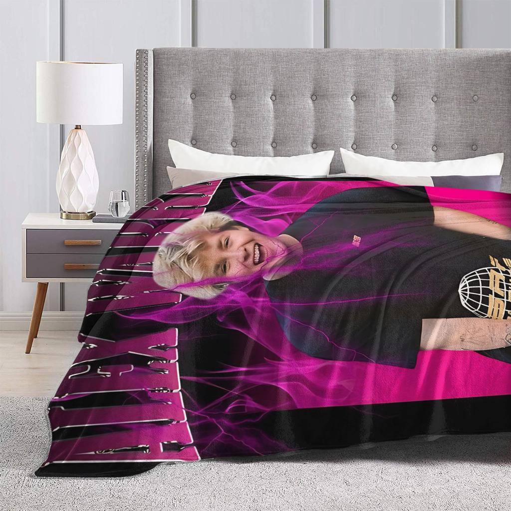 Singer With Pink Alex Warren Blanket  Travel Flannel Throw Blanket For Couch Chair Sofa Bed Warm Soft Custom Quality Bedspread
