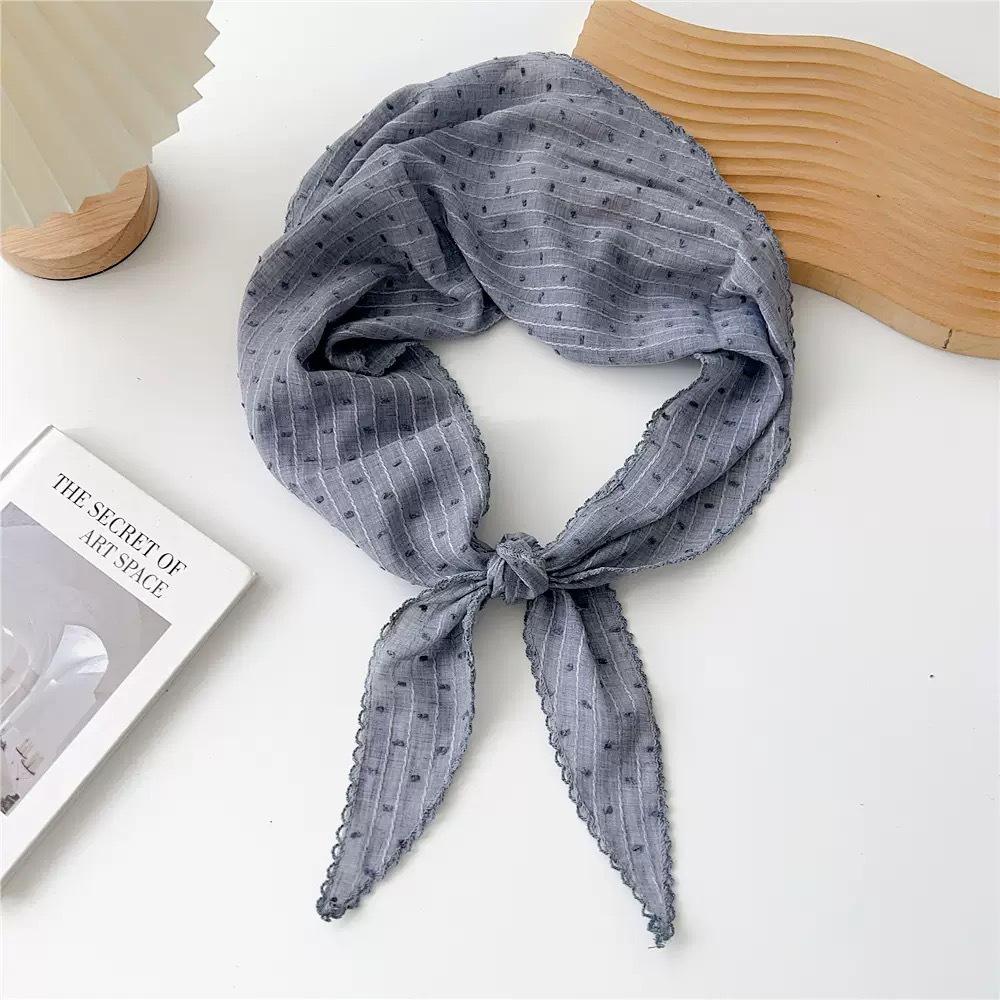 Japanese Retro Natural Cotton Linen Breathable Triangular Scarves With Decorative Covers Spring Summer Necklaces Accessories Wholesale