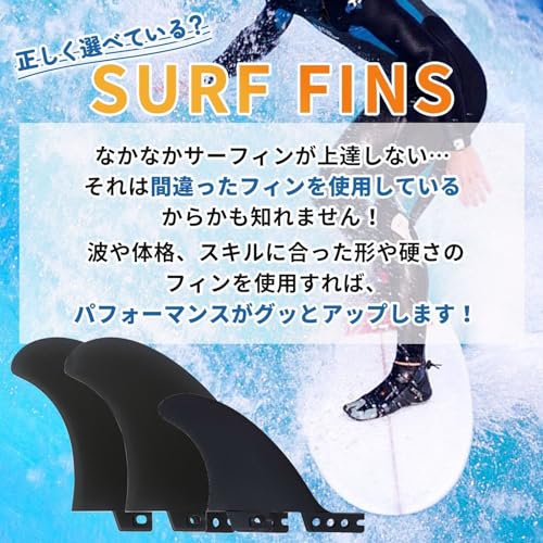 nanomaru Universal FCS Twin Fin 2+1 Stabilizer Board Fins Mid-Length Surfing Shortboard Carbon Black 3-Piece Set