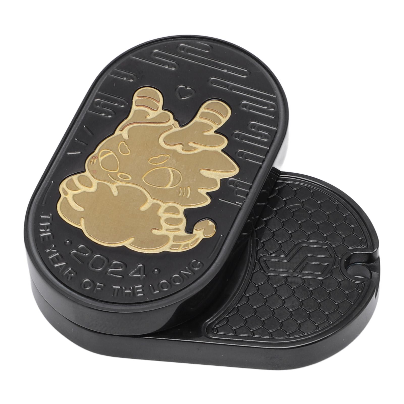 

Dragon Pattern Fingertip Slider Toy Portable Fingertip Push Card Toy Stainless Steel Push Card Slider Toy for Home