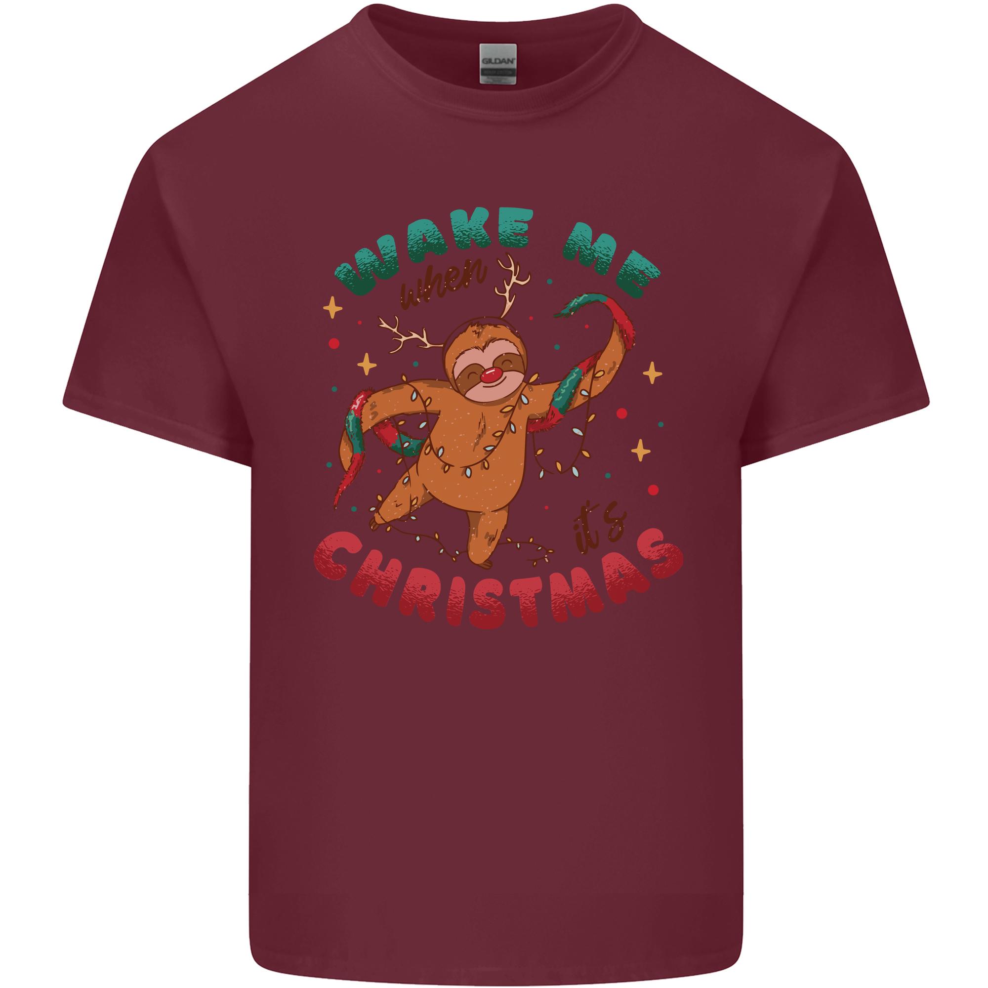 Sloth Wake Me Up When Its Christmas Unisexs Light Cotton TShirt S