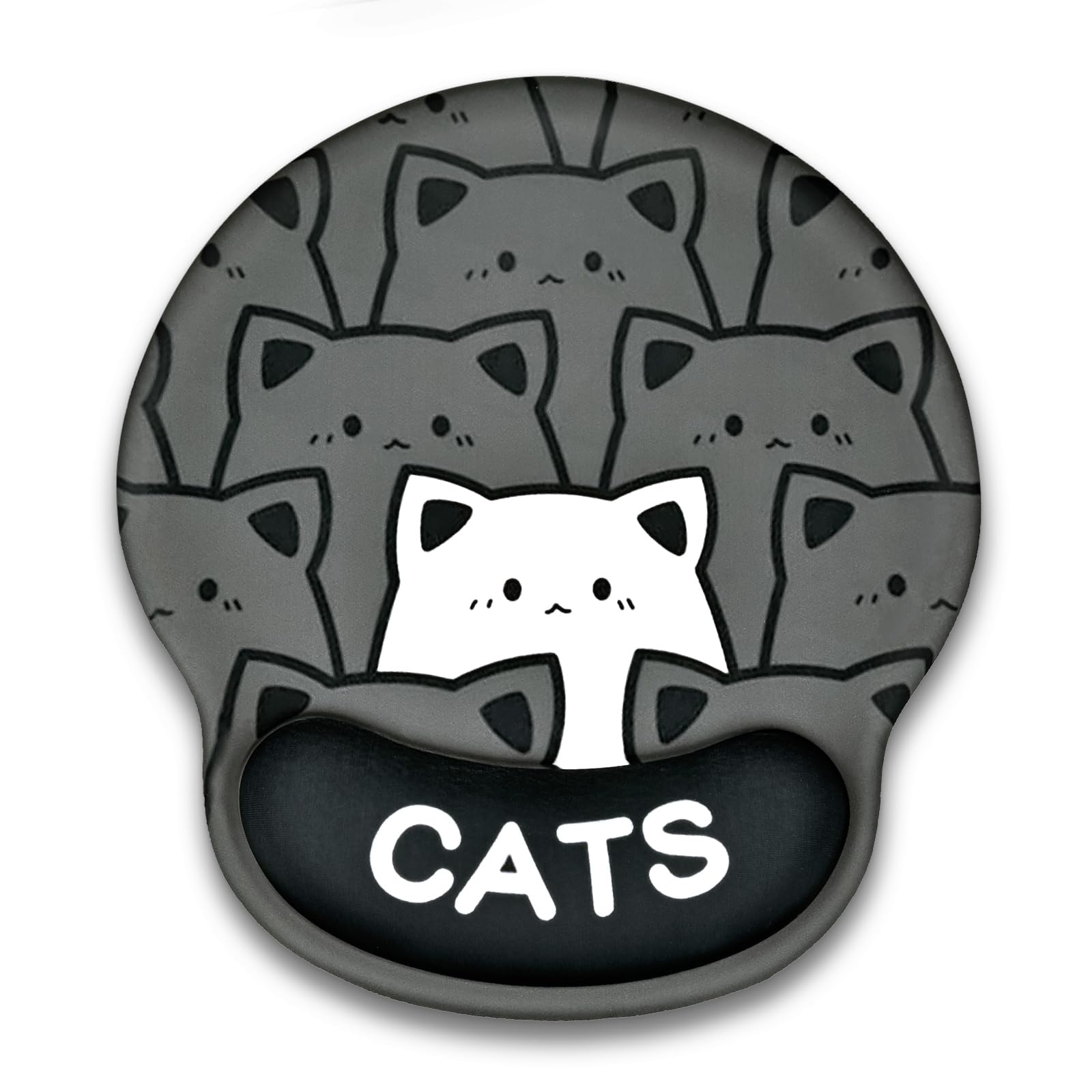 

Newseego Милый коврик для мыши со встроенной памятью для запястья Эргономичный персонаж Снижает нагрузку на запястье Идеально подходит для и Компьютера Стильный кот Черный Подставка, Пена, Подушка,