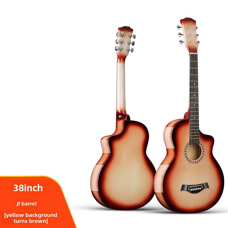 

«38-дюймовая фолк-гитара для начинающих — подобрана по цвету, идеальна для занятий и путешествий»