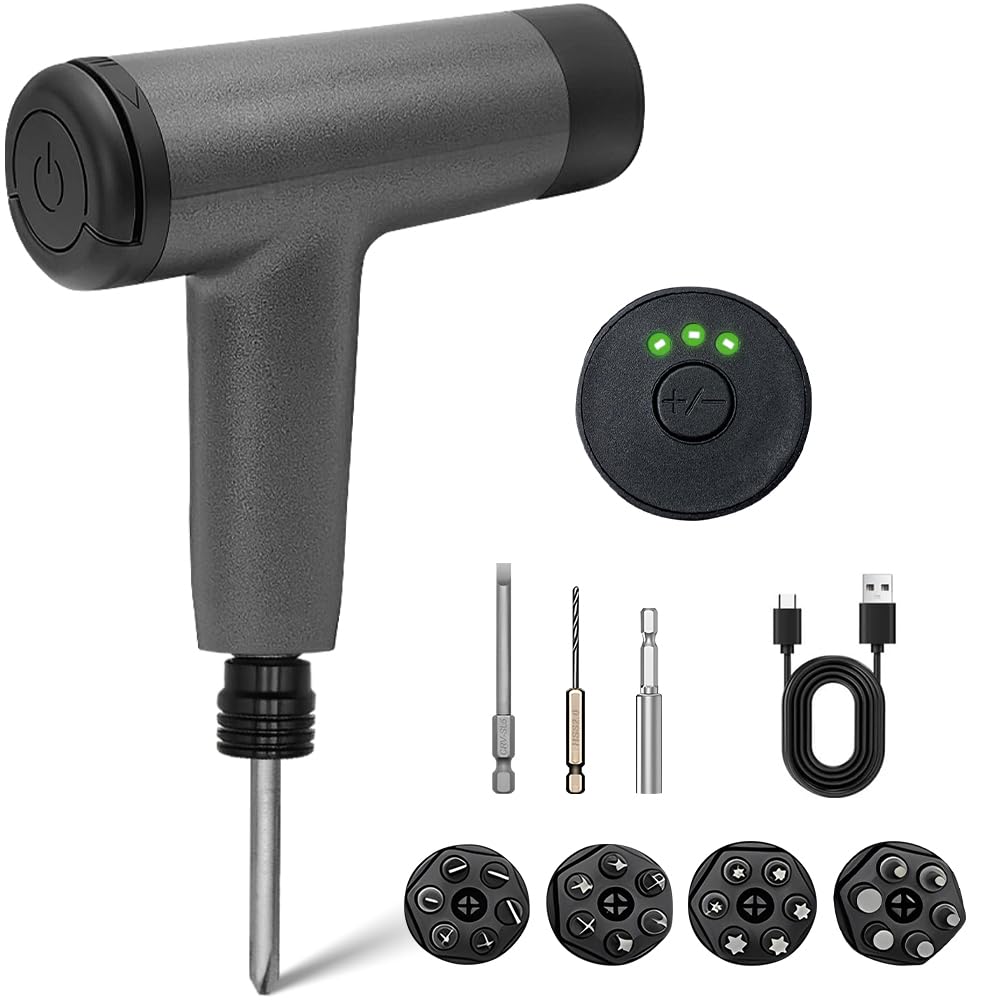 IXP Compact Electric Screwdriver Set with 3 Torque Adjustable LED 10 Manual Electric 1500 mAh High USB 60 Minutes of Continuous Magnetic Flexible 27