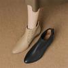 Mode Neue Herbst Echtes Leder Damenstiefel Lässige Kurze Stiefel für Damen Mode Ausgeschnittene Stiefel Klobige Absätze Keile Damenschuhe